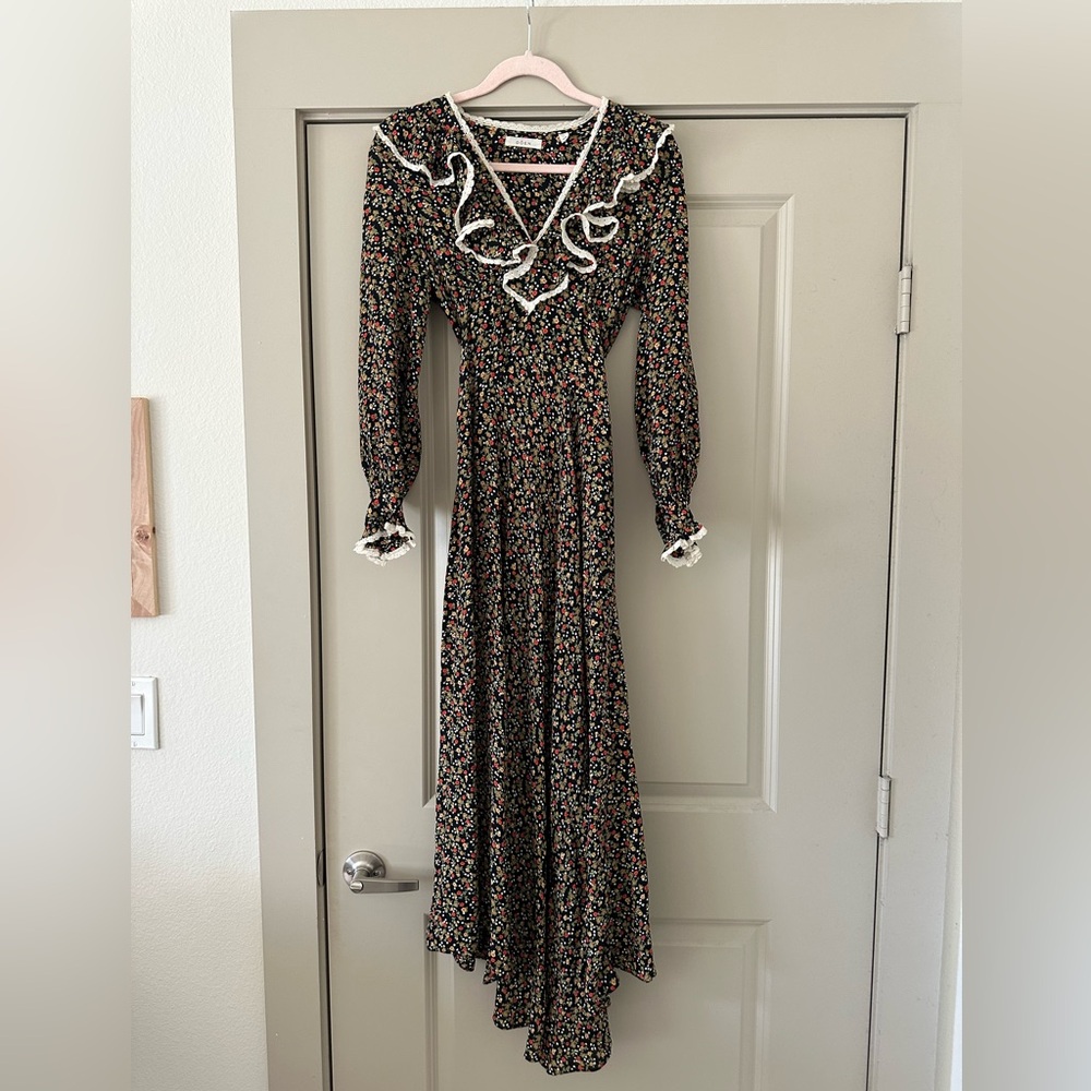 Doen NWOT Eugenie Black Floral Dress - Size XS - Picture 3 of 10